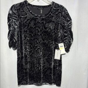 1. State Women's Black Snake Print Top